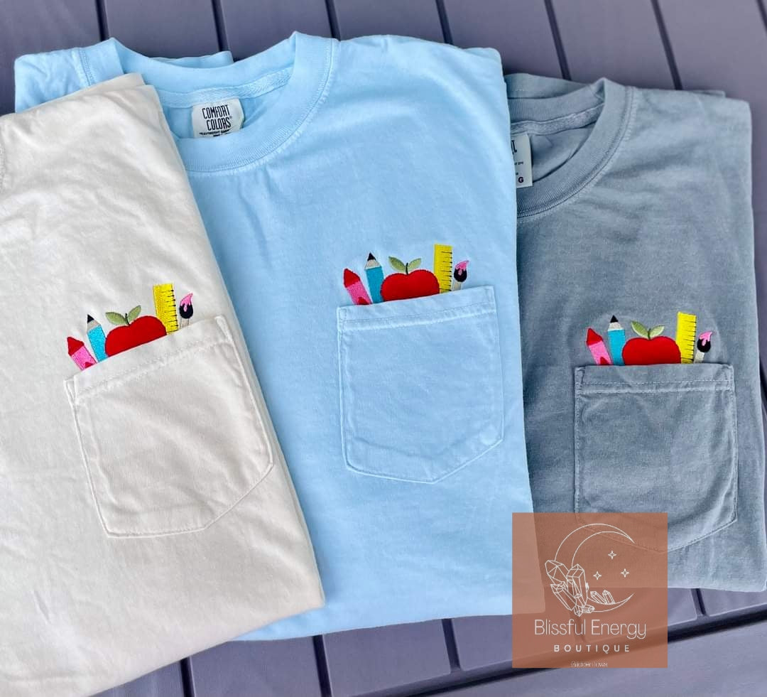 Embroidered Teacher Pocket