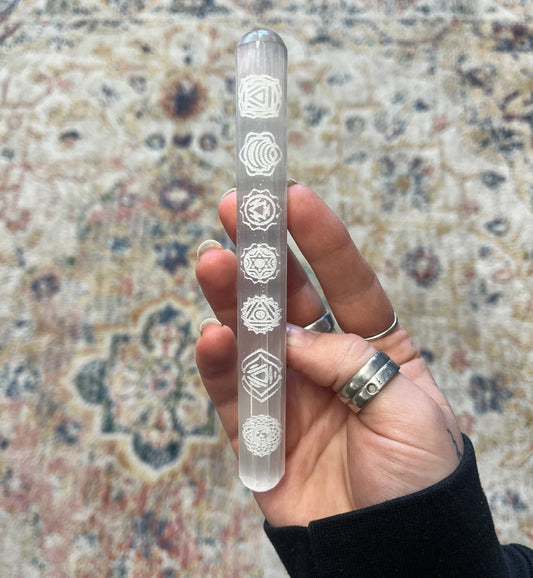 Chakra Selenite Wand