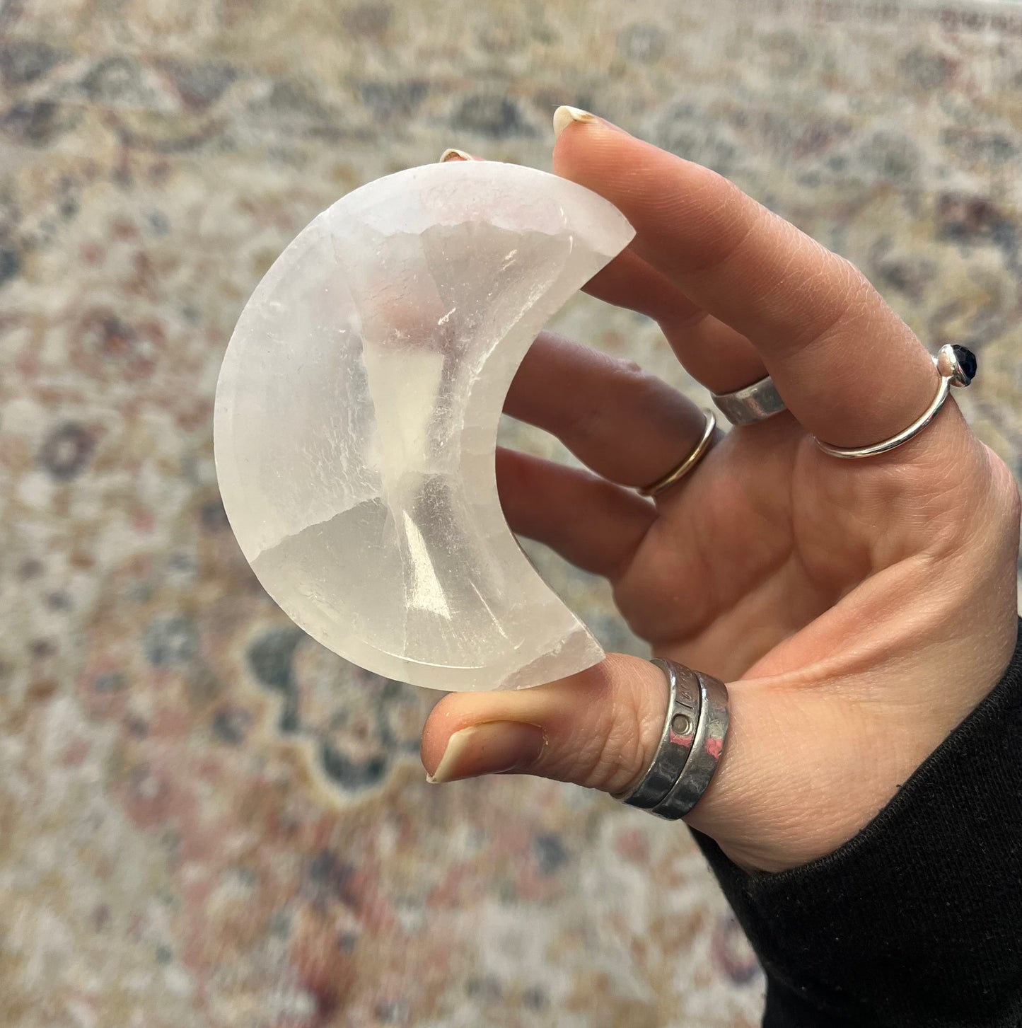 Selenite Moon Bowl