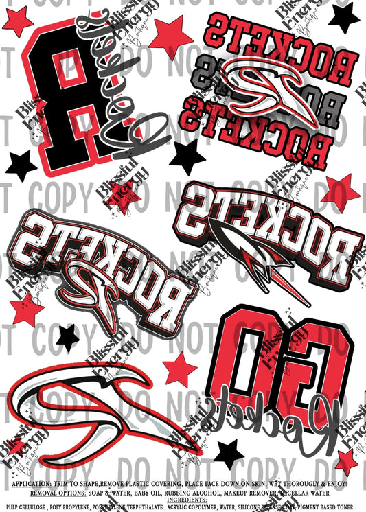 Rockets Tattoo Sheet