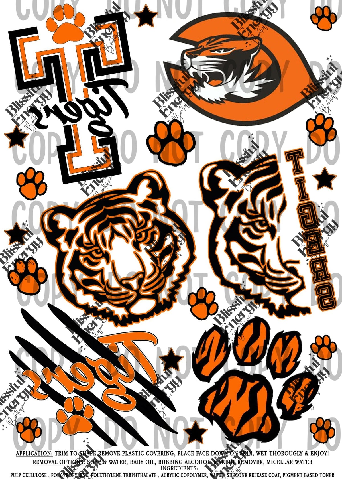 Tigers Tattoo Sheet
